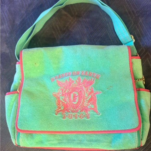 Juicy Couture Green / Pink Purse / Diaper Bag - Picture 5 of 5
